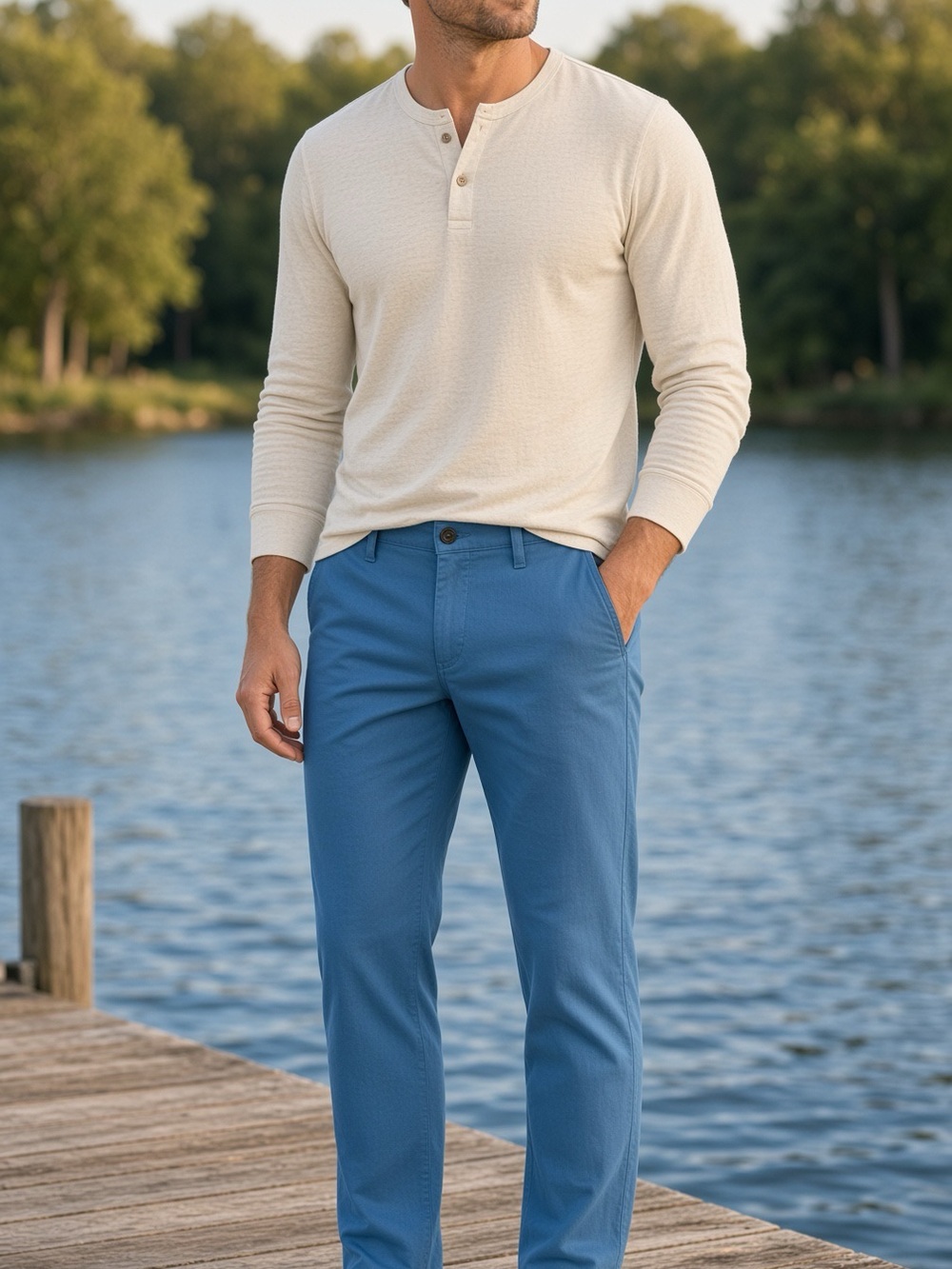 AG Adriano Goldschmied Men's Slim Straight Blue Chinos 32x33